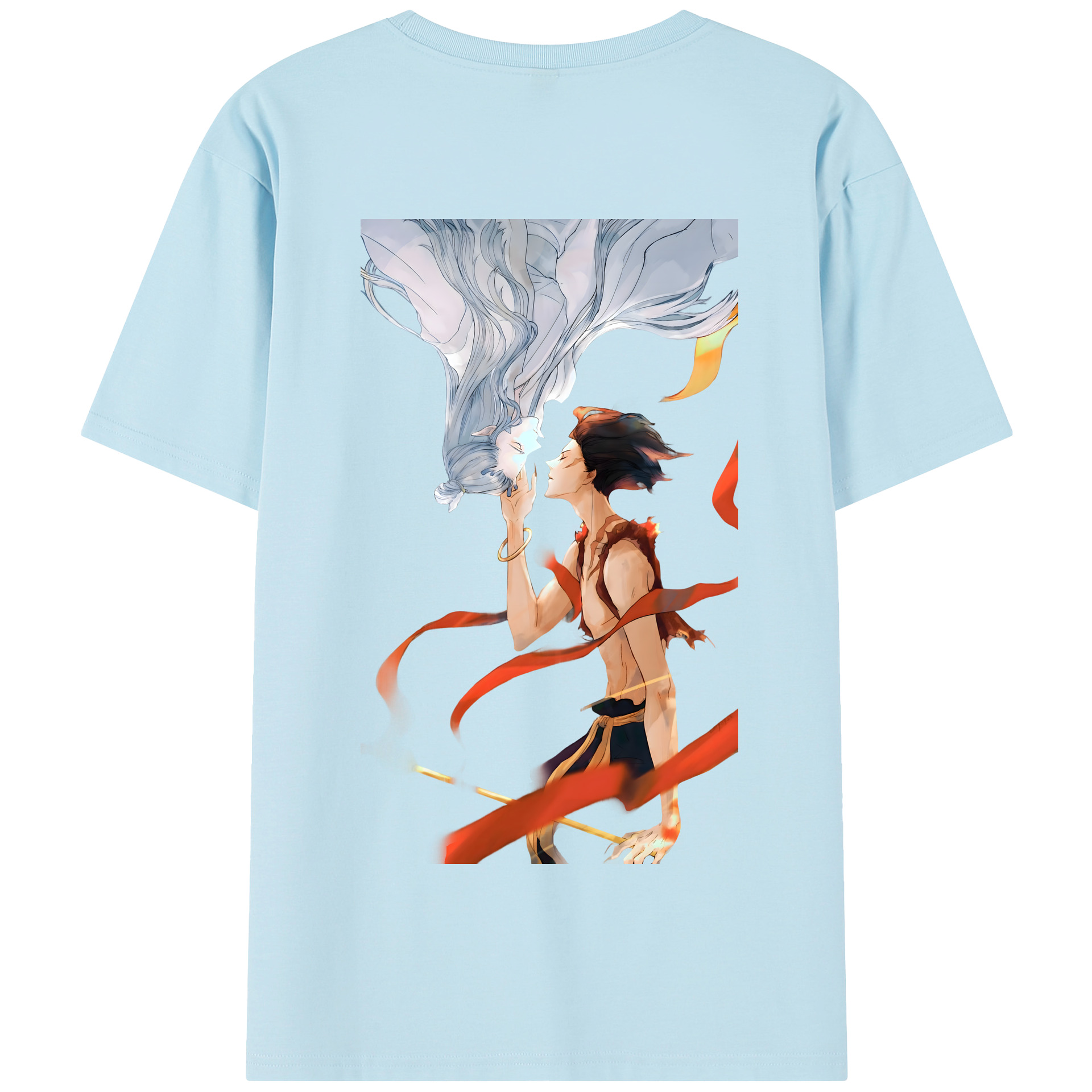 （画像用） Ne Zha 2 ナタ 魔童の大暴れ 綿100％半袖Tシャツ（背面プリント）